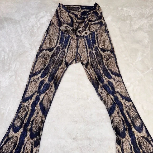 Niyama Sol Brown & Black Animal Print Super Flare Pants Size Medium - Picture 9 of 16